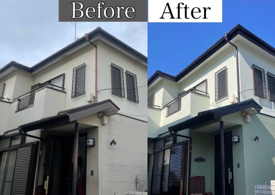 外壁塗装の施工事例（Before/After）