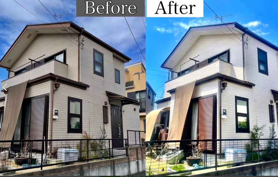 外壁塗装の施工事例（Before/After）