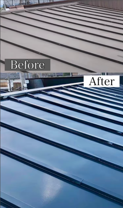 屋根塗装の施工事例（Before/After）